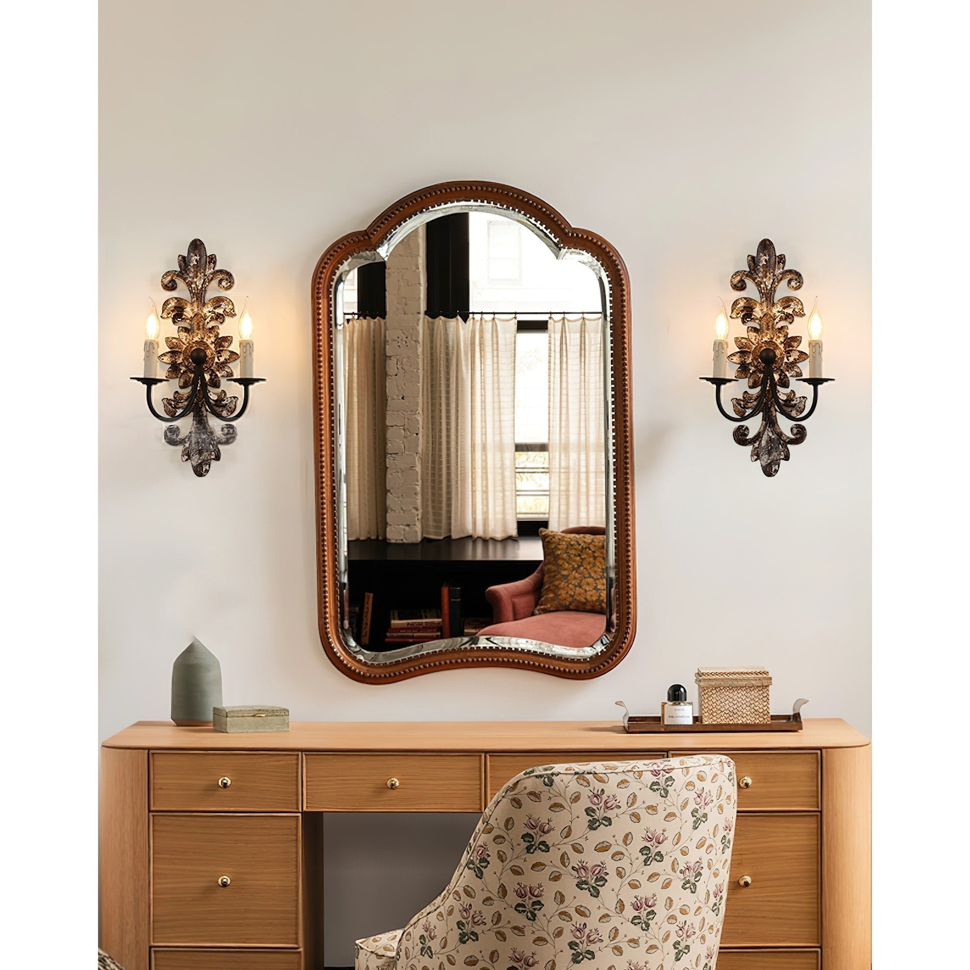 Vadora Postmodern Luxury Metal Sconce Wall Lamp - Lamp Copper