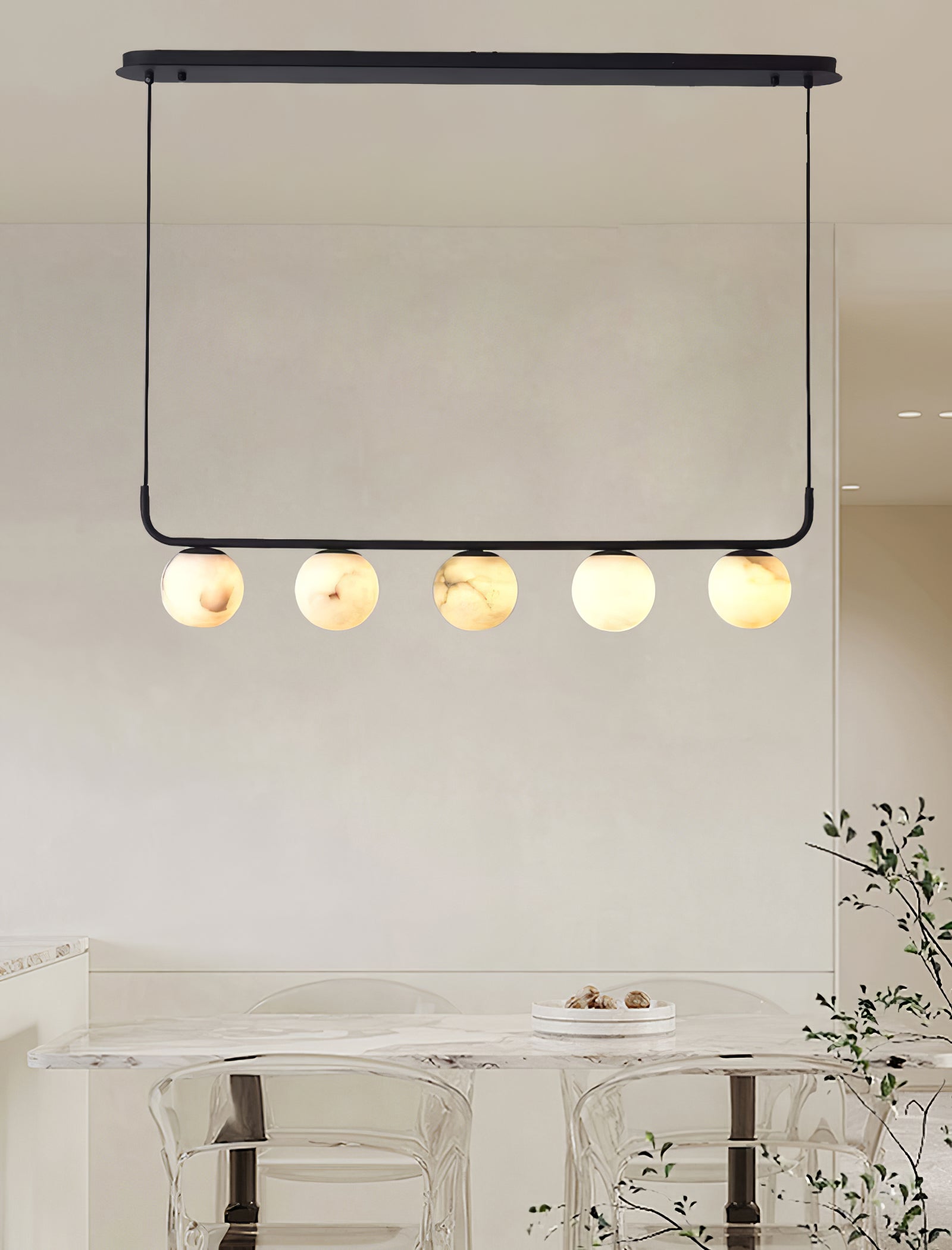 Eloryra Modern Minimalist Suspension Alabaster Pendant Lamp - Lamp Copper