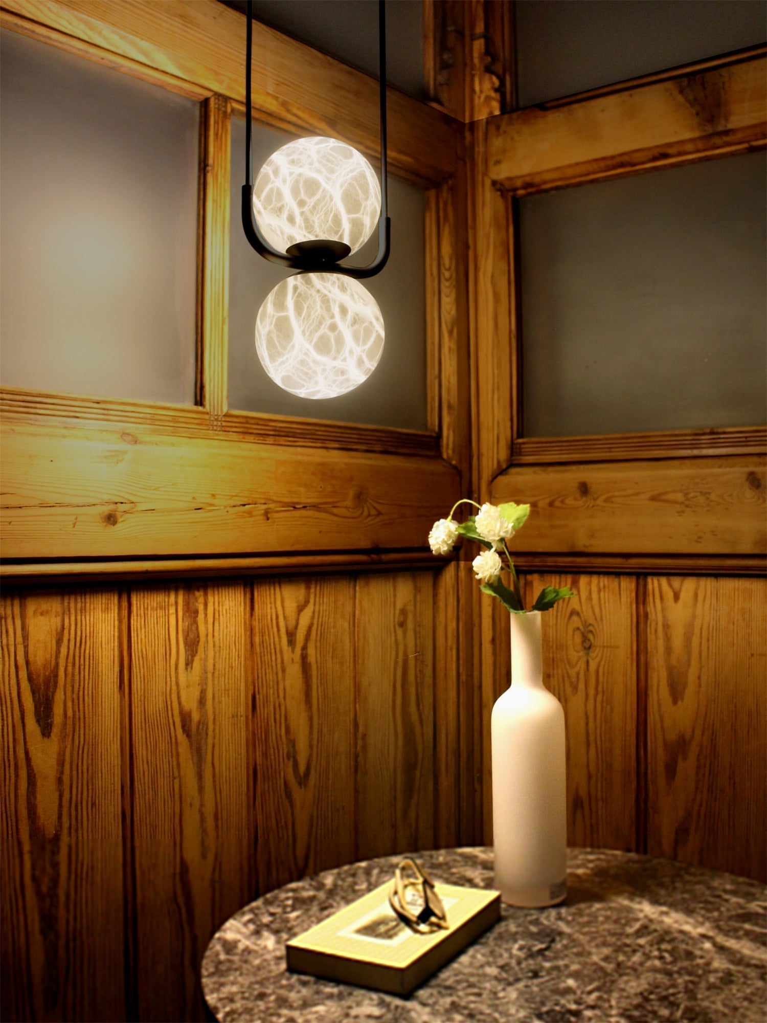 Eloryra Modern Minimalist Suspension Alabaster Pendant Lamp - Lamp Copper