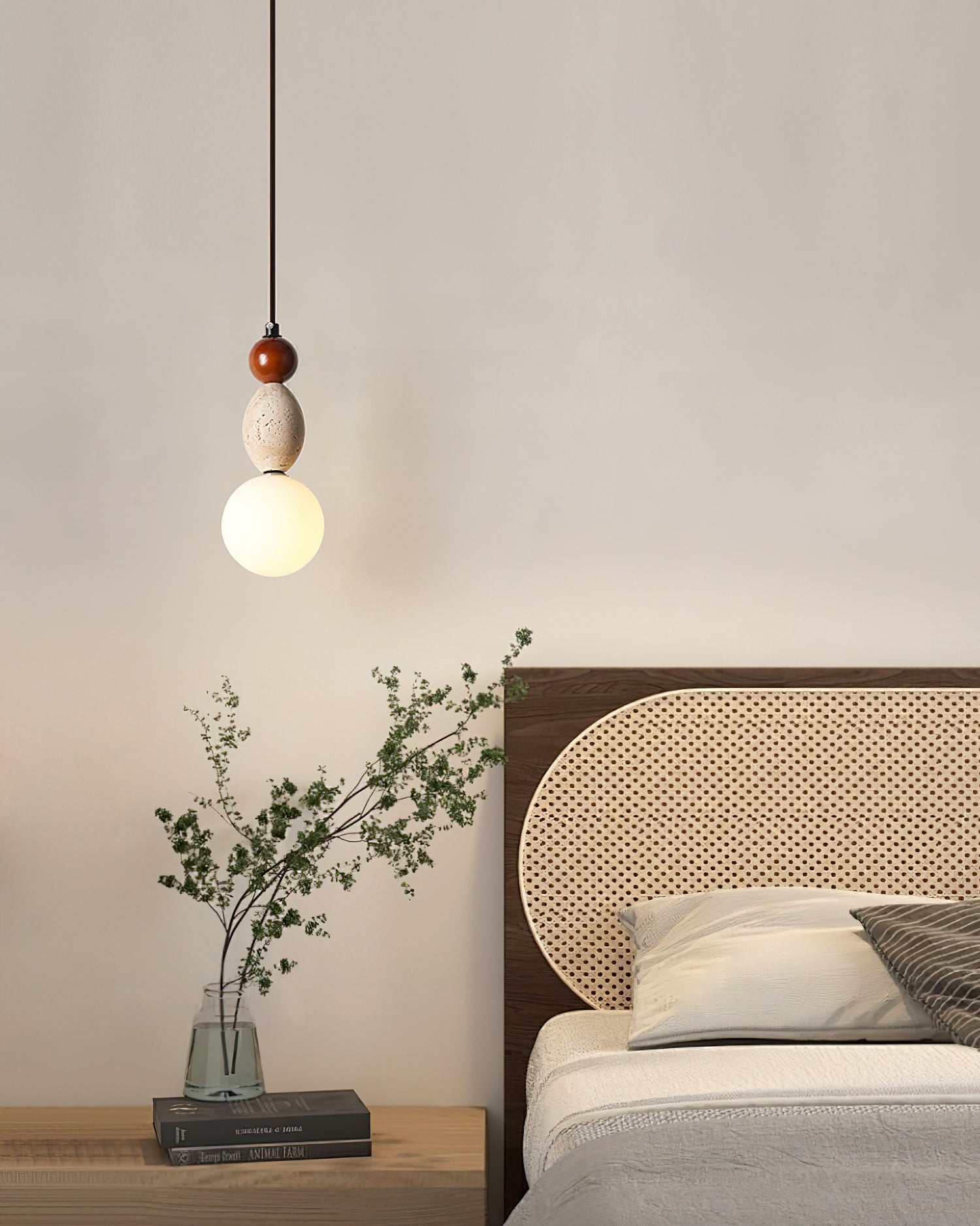 Ritta Triple Sphere Pendant Light Travertine - Letslighting