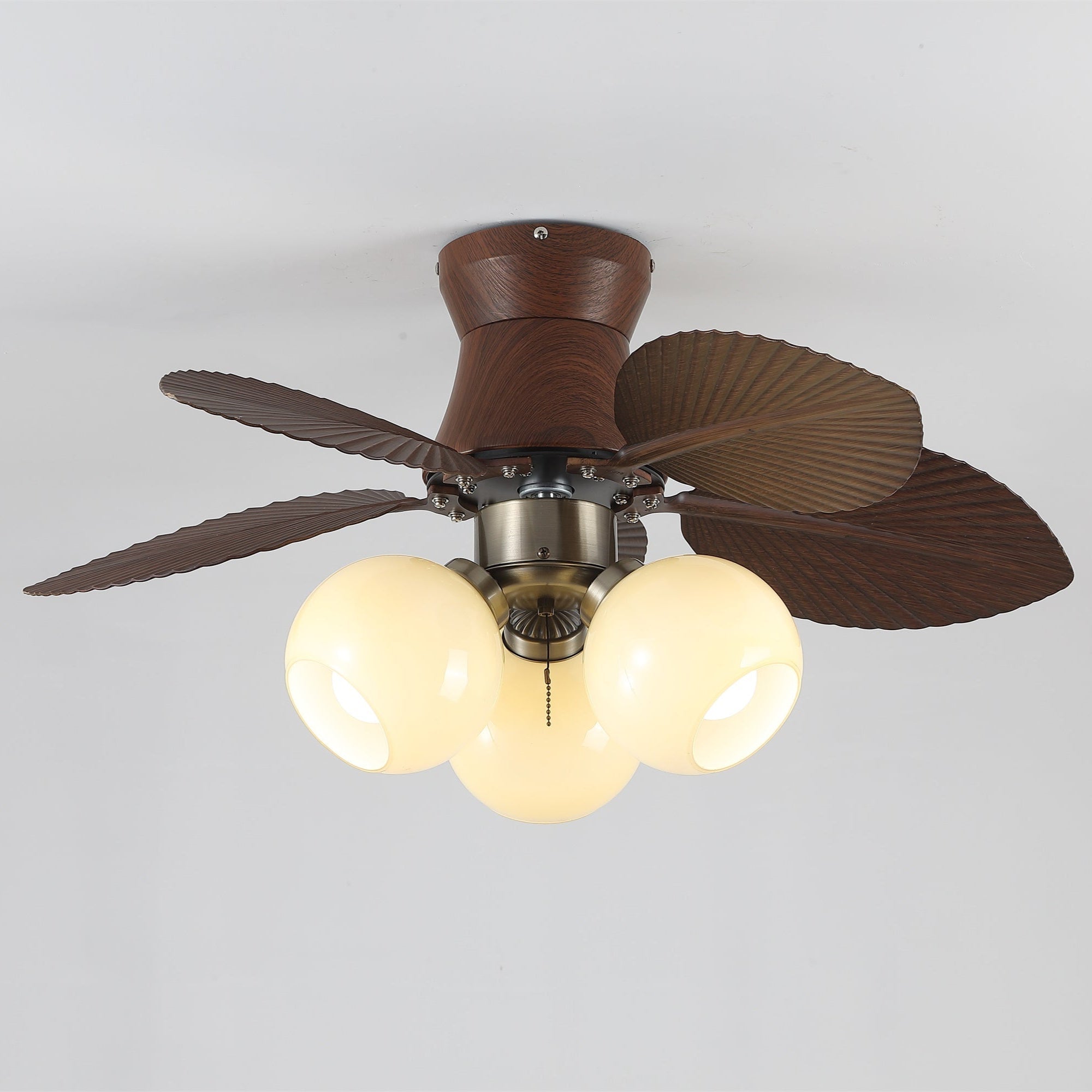 Ventilador de Techo con Luz Walden Roble con superposición de dimensiones (Alto 45cm)