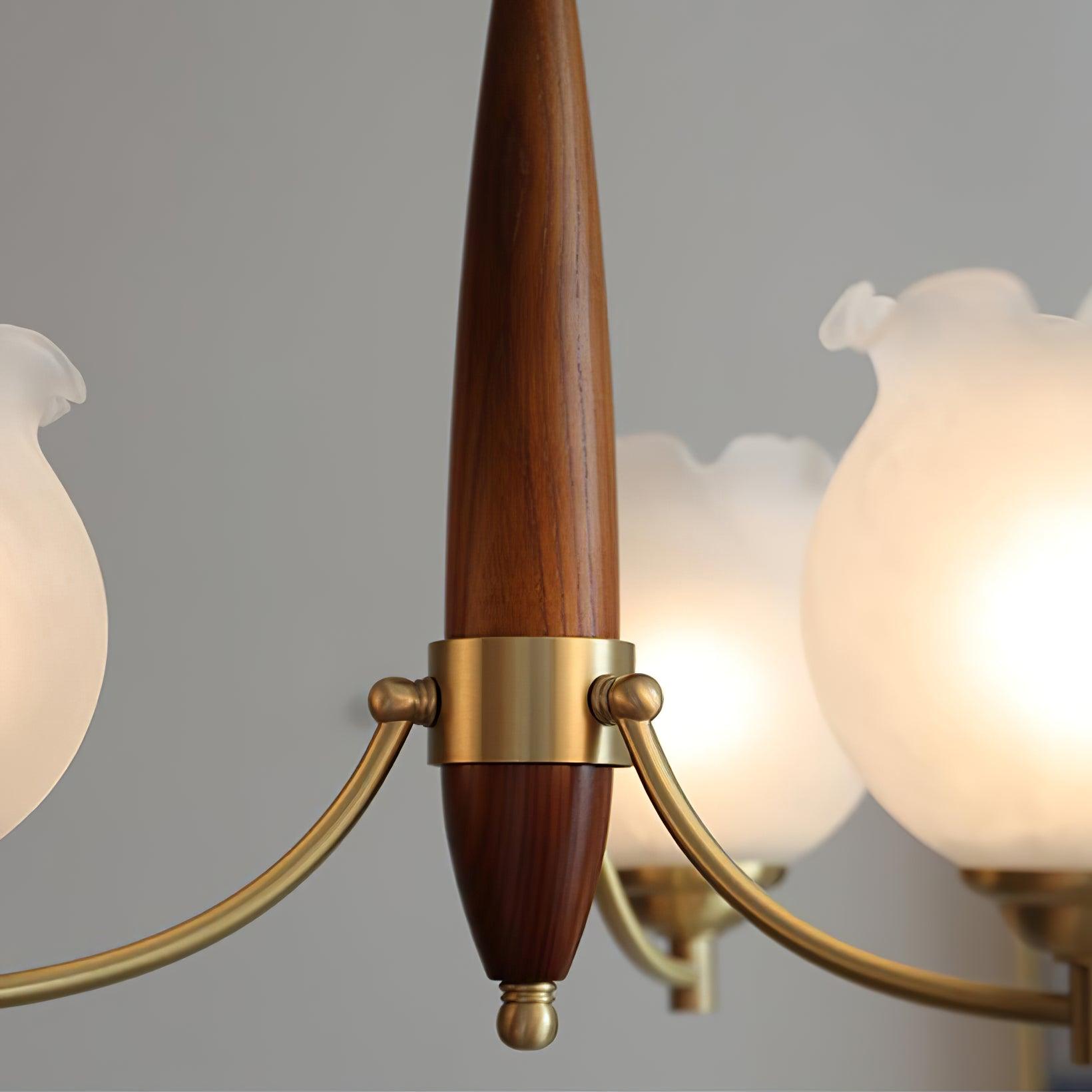Tulips Glass Wood Chandelier - Letslighting