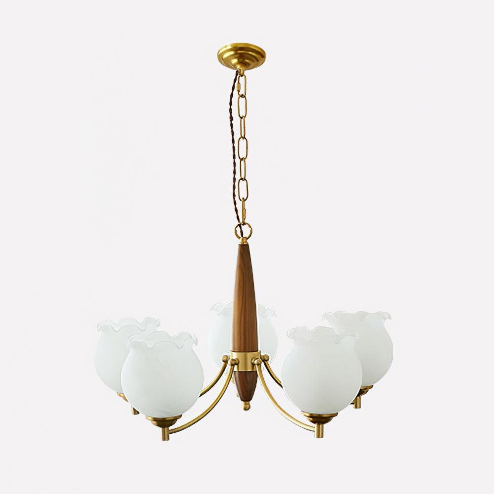 Tulips Glass Wood Chandelier - Letslighting