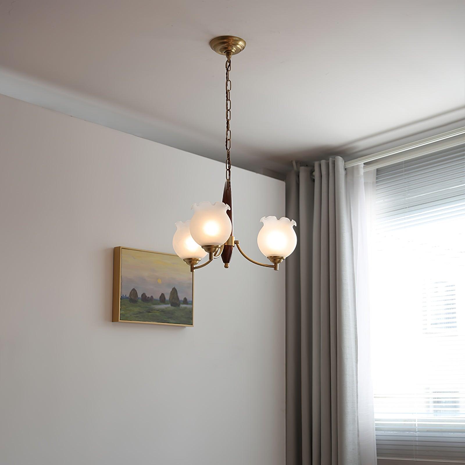 Tulips Glass Wood Chandelier - Letslighting