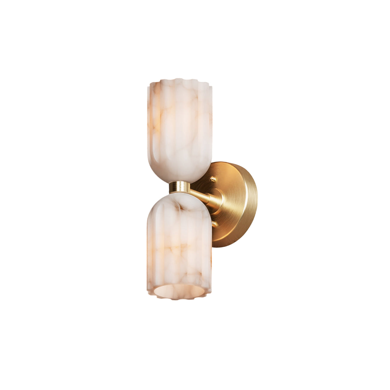 Uraeeth Modern Minimalist Double Brass Alabaster Wall Lamp - Lamp Copper