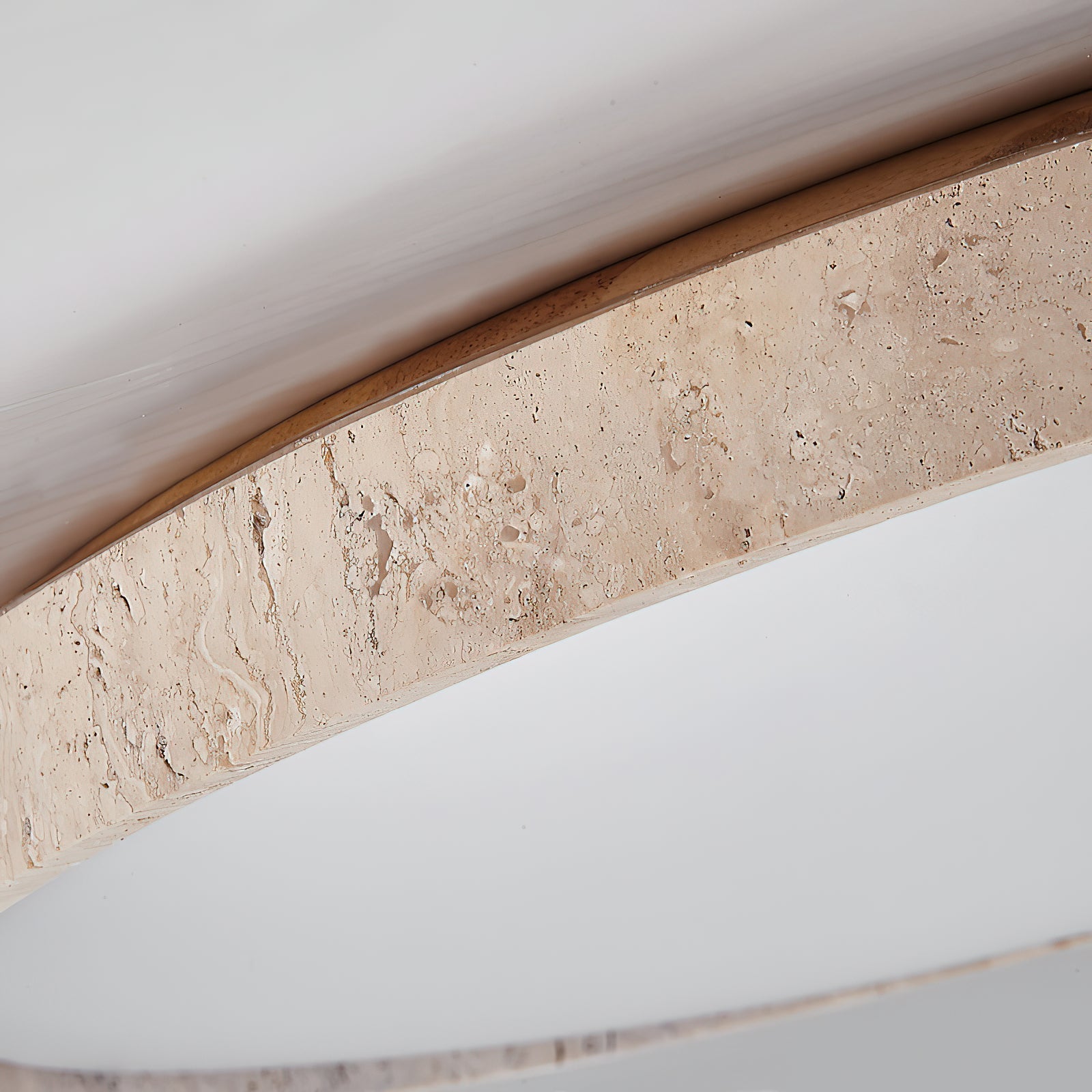 Symiror Modern Minimalist Round Travertine Ceiling Lamp - Lamp Copper