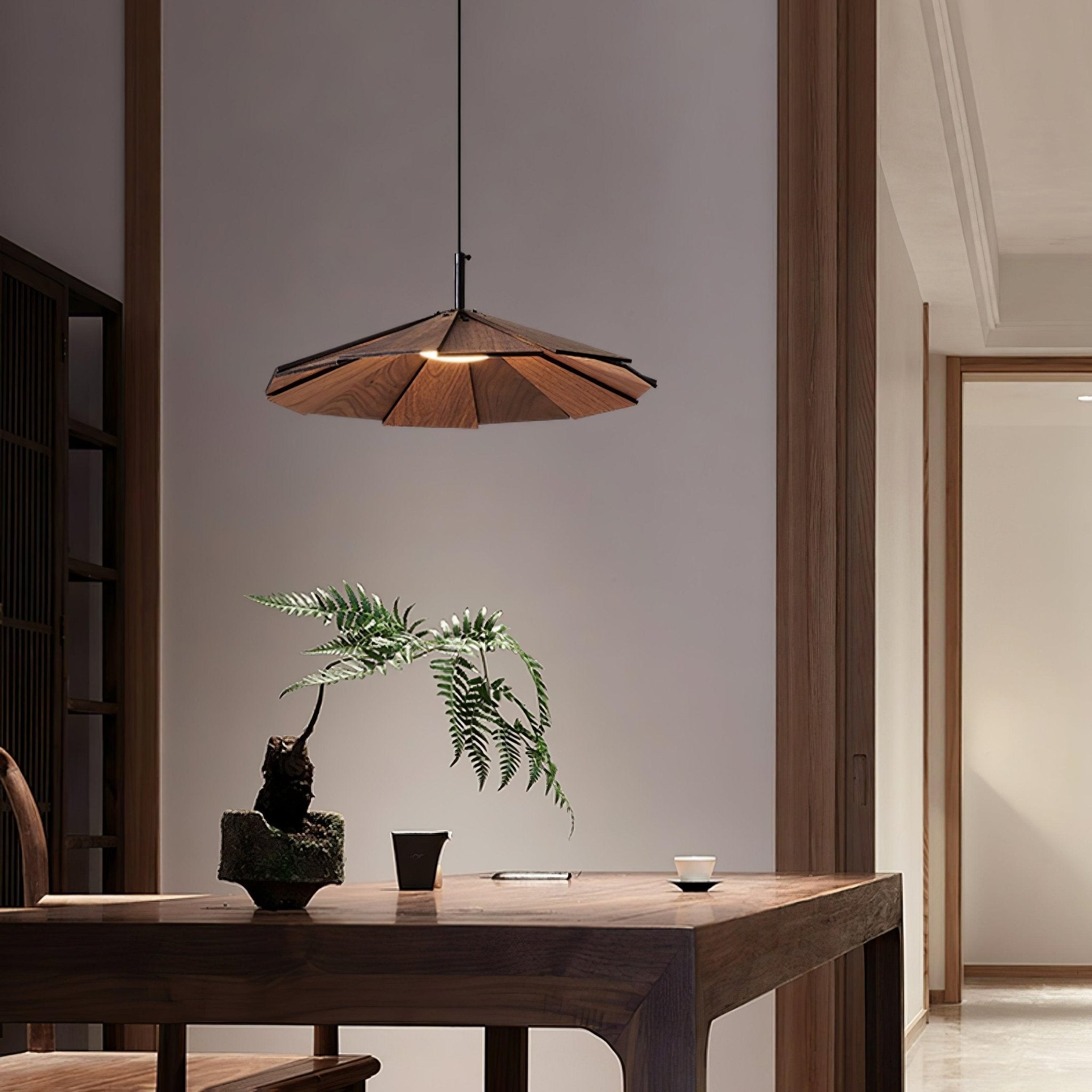 Umbrella Wooden Pendant Light - Letslighting