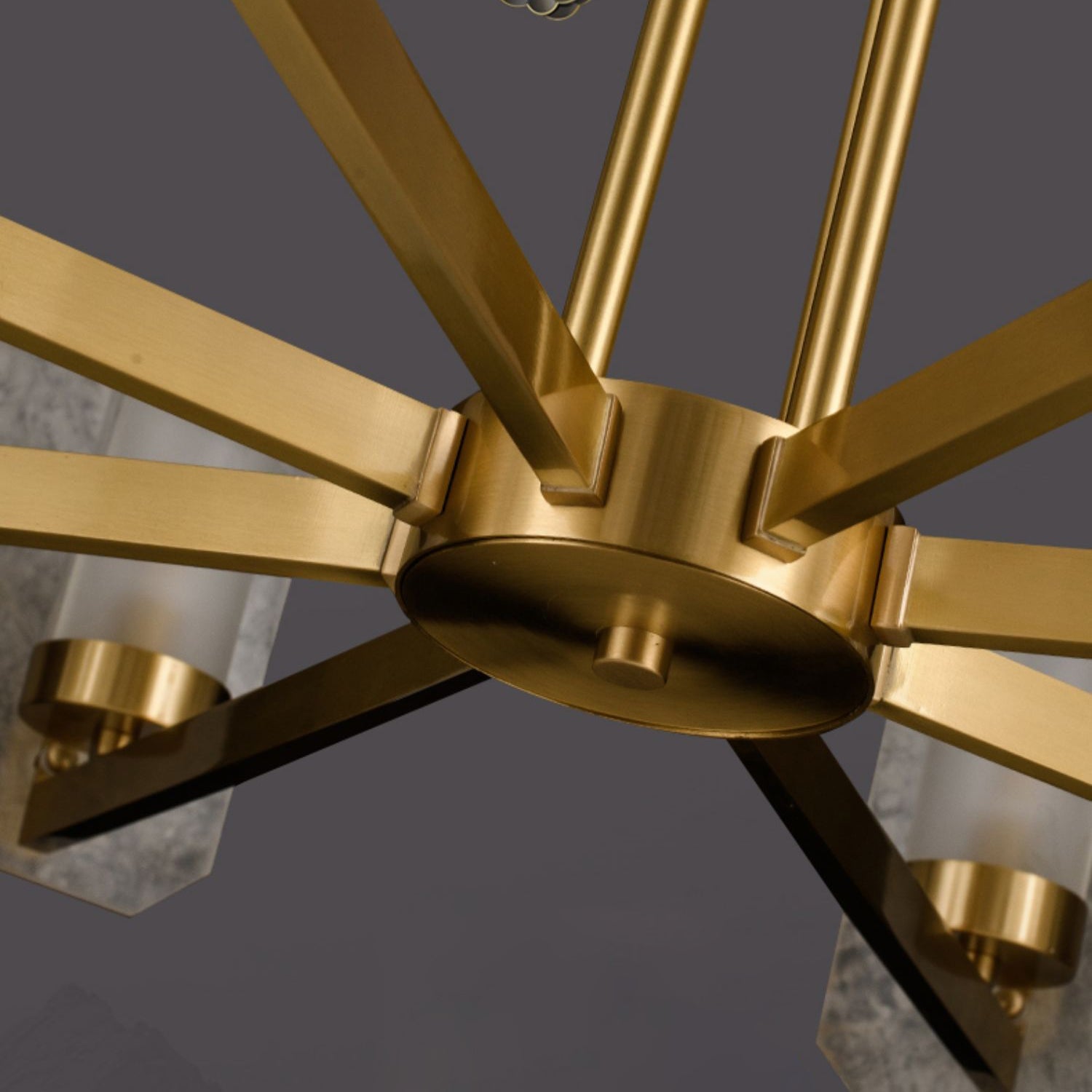 Aursorion Postmodern Luxury Brass Alabaster Chandelier - Lamp Copper