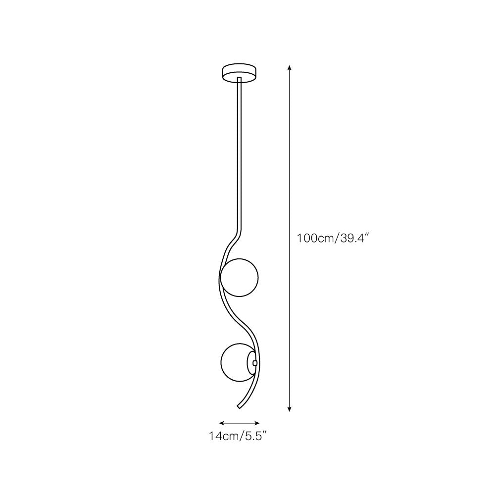 Civenan Modern Minimalist Curved Alabaster Pendant Lamp - Lamp Copper