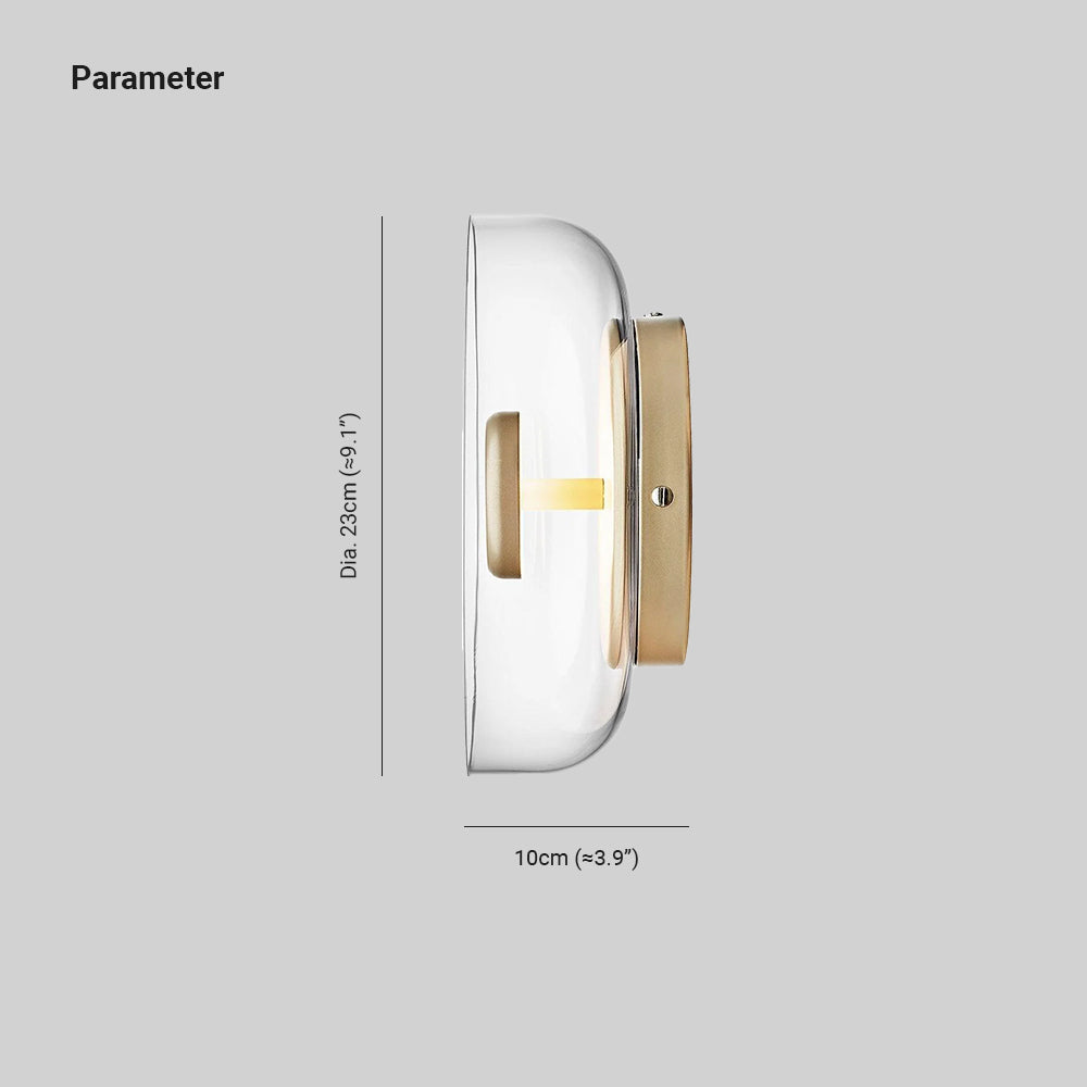 Hailie Modern Round Bowl Glass Wall Light