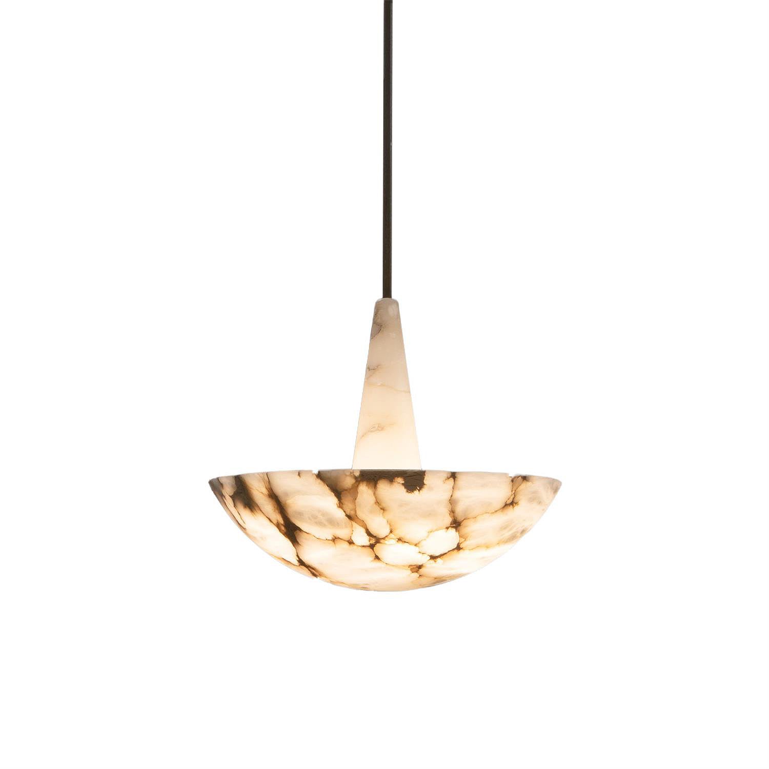 Nysilos Premium Nordic Alabaster Metal Pendant Lamp - Lamp Copper