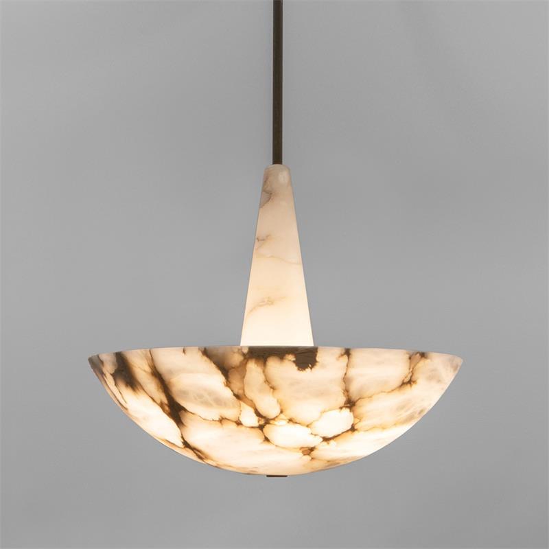 Nysilos Premium Nordic Alabaster Metal Pendant Lamp - Lamp Copper