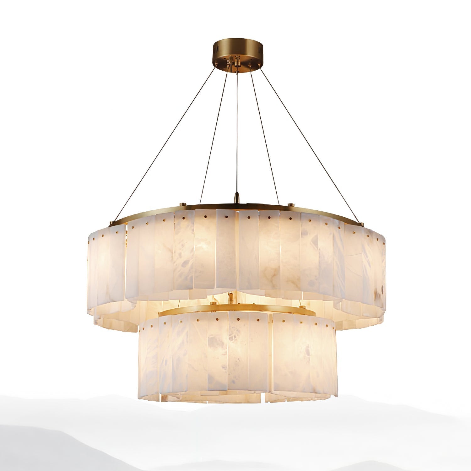 Ilveliel Double Tier Alabaster Pendant Light Chandelier - Letslighting