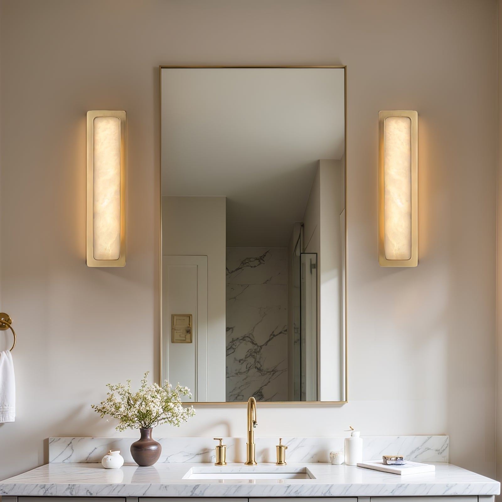 Ollore Linear Alabaster Wall Light - Letslighting