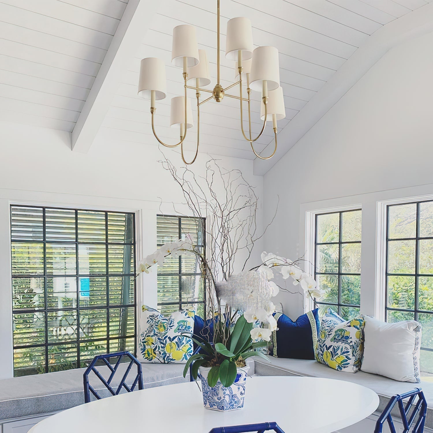 Silva Lámpara de Araña de Lujo de Latón con Tela