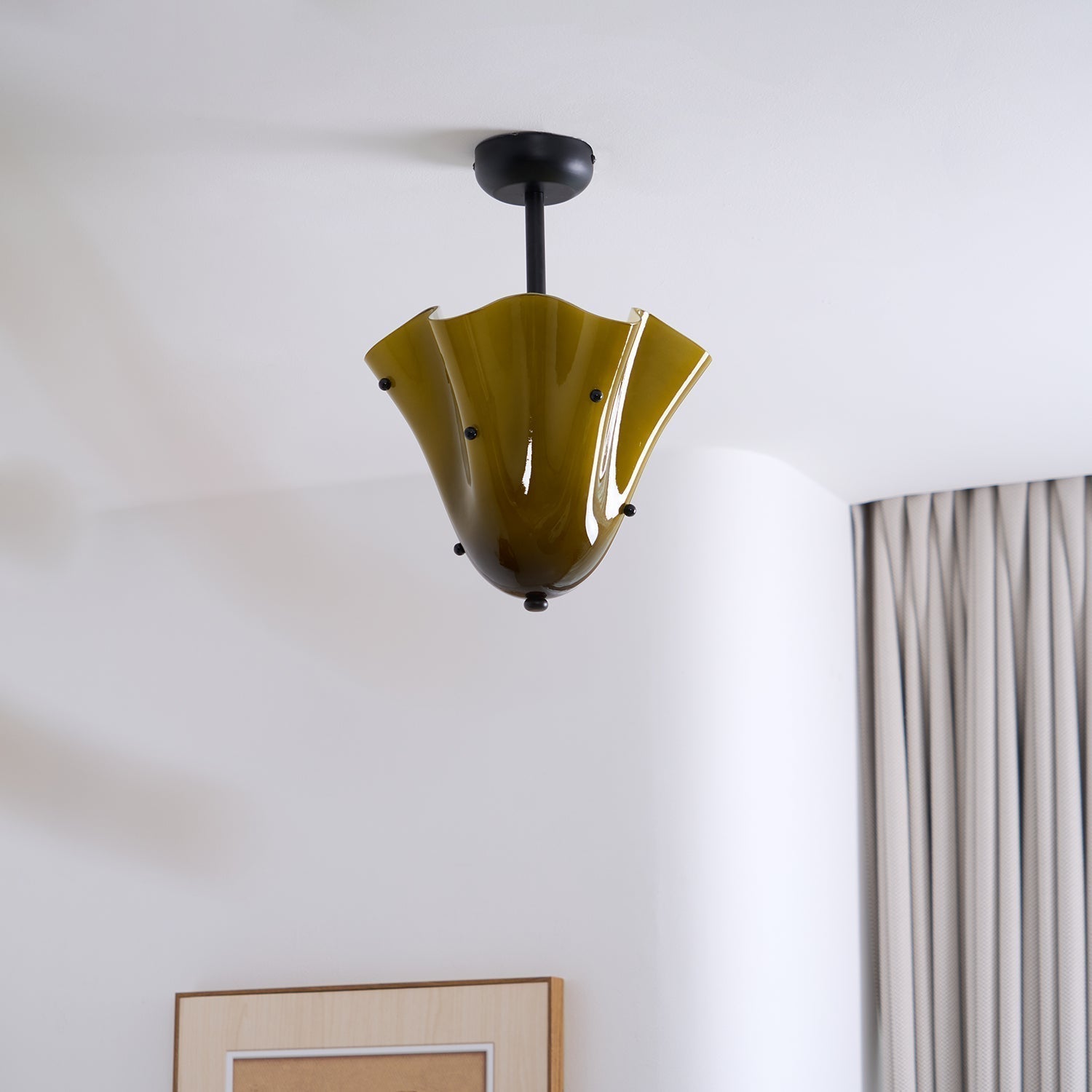 Eldis Murano Glass Semi Flush Ceiling Light - Letslighting