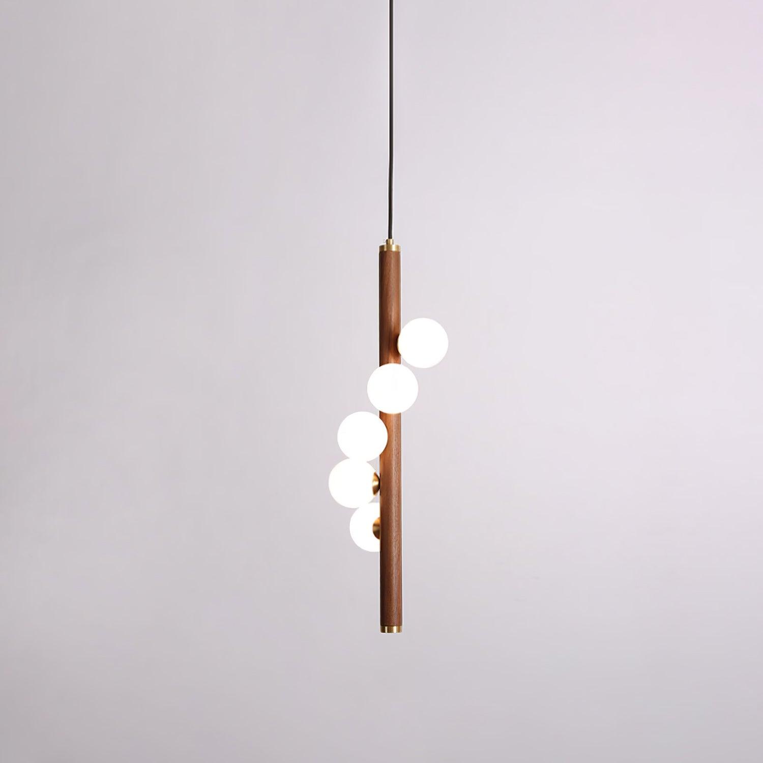 Vertical Orb Timber Pendant Lamp - Letslighting