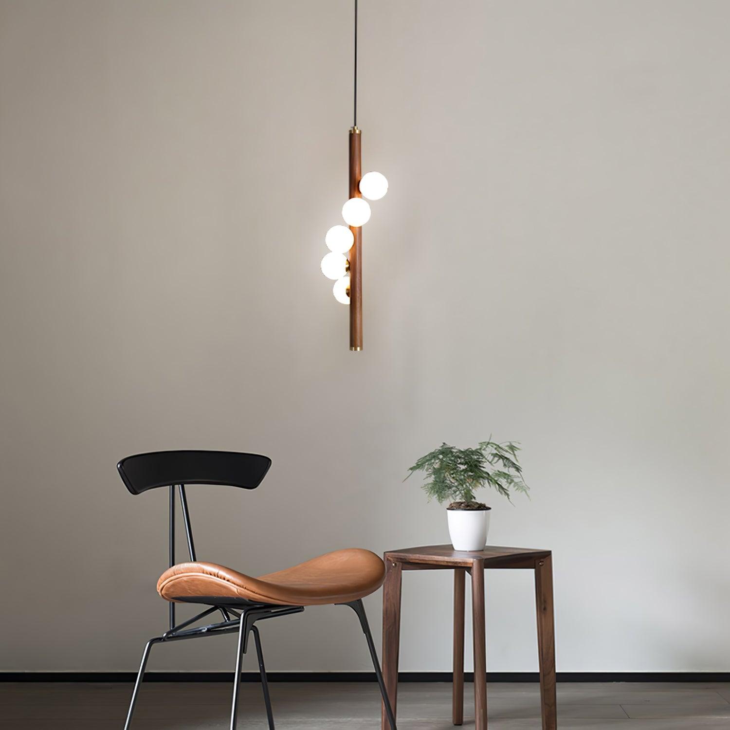 Vertical Orb Timber Pendant Lamp - Letslighting