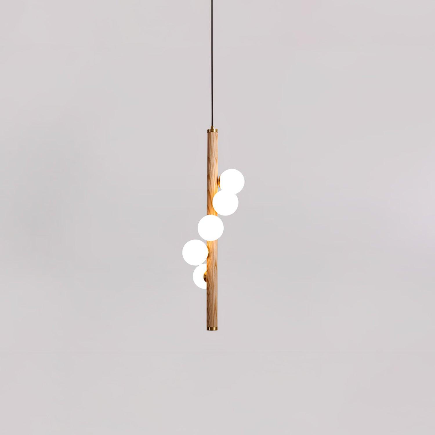 Vertical Orb Timber Pendant Lamp - Letslighting