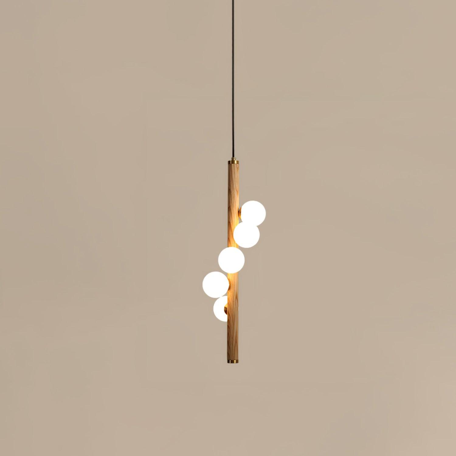 Vertical Orb Timber Pendant Lamp - Letslighting