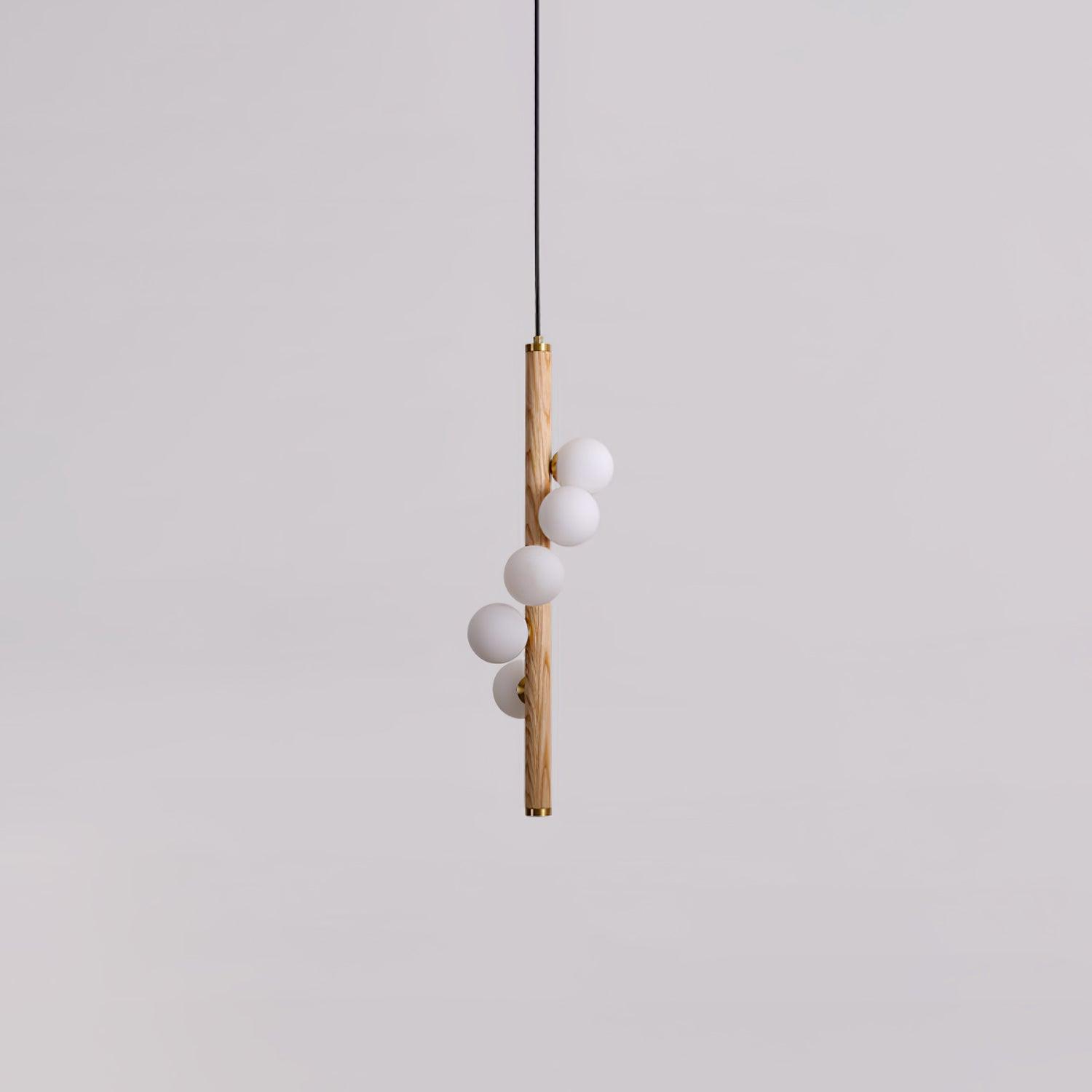 Vertical Orb Timber Pendant Lamp - Letslighting