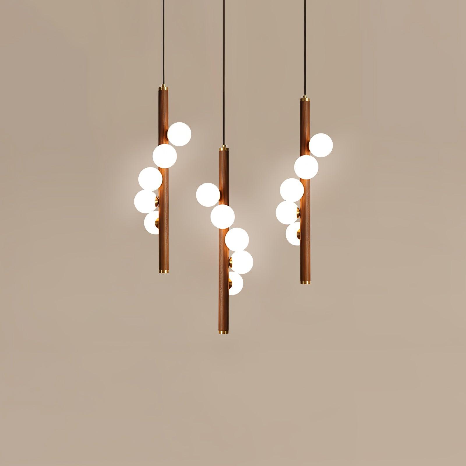Vertical Orb Timber Pendant Lamp - Letslighting