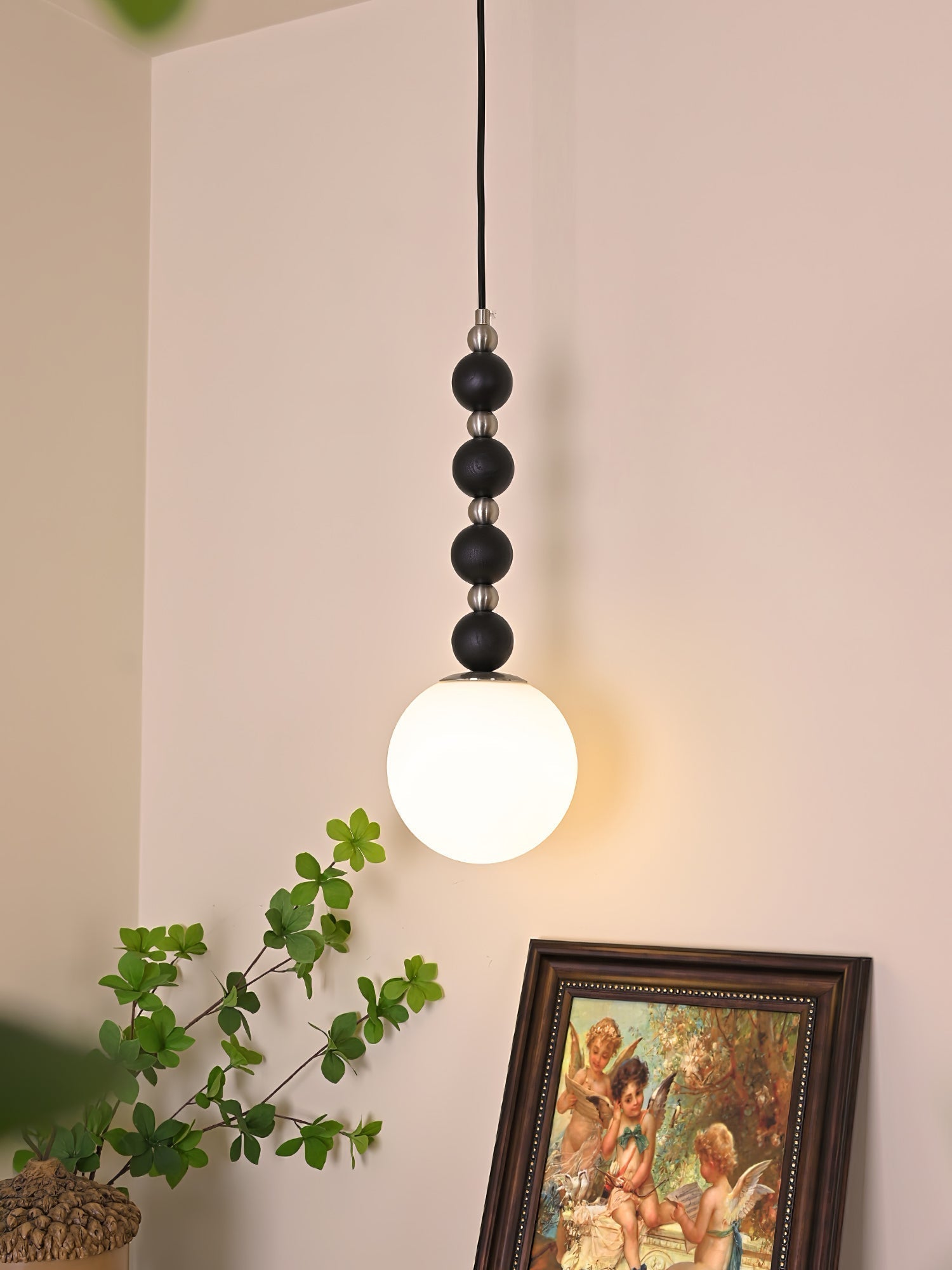 Vertical Walnut Balls Pendant Lamp - Letslighting