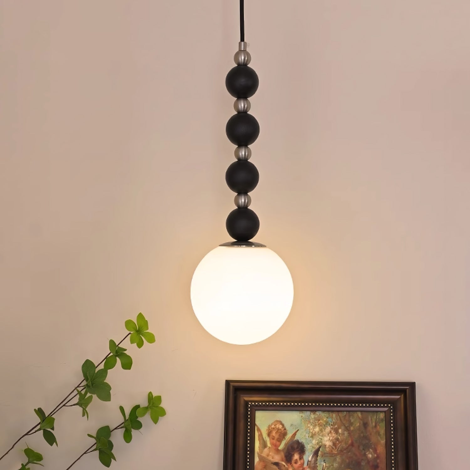 Vertical Walnut Balls Pendant Lamp - Letslighting