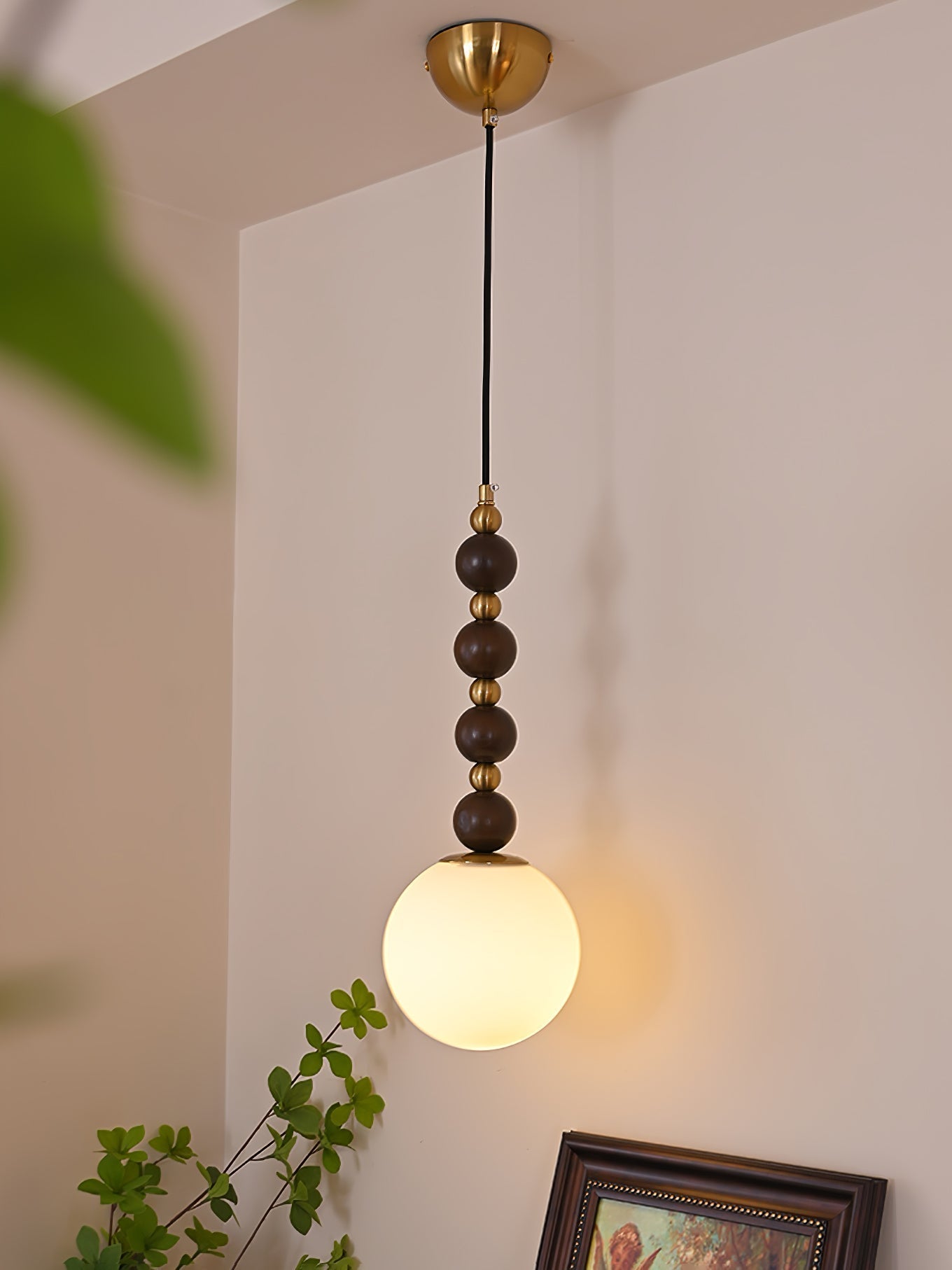 Vertical Walnut Balls Pendant Lamp - Letslighting