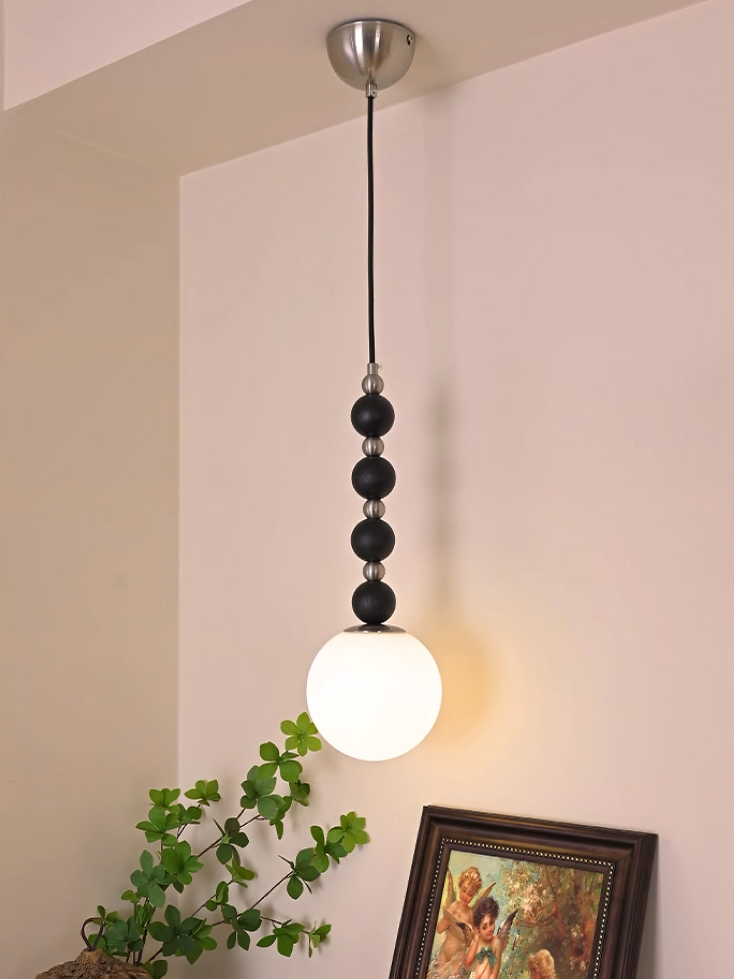 Vertical Walnut Balls Pendant Lamp - Letslighting