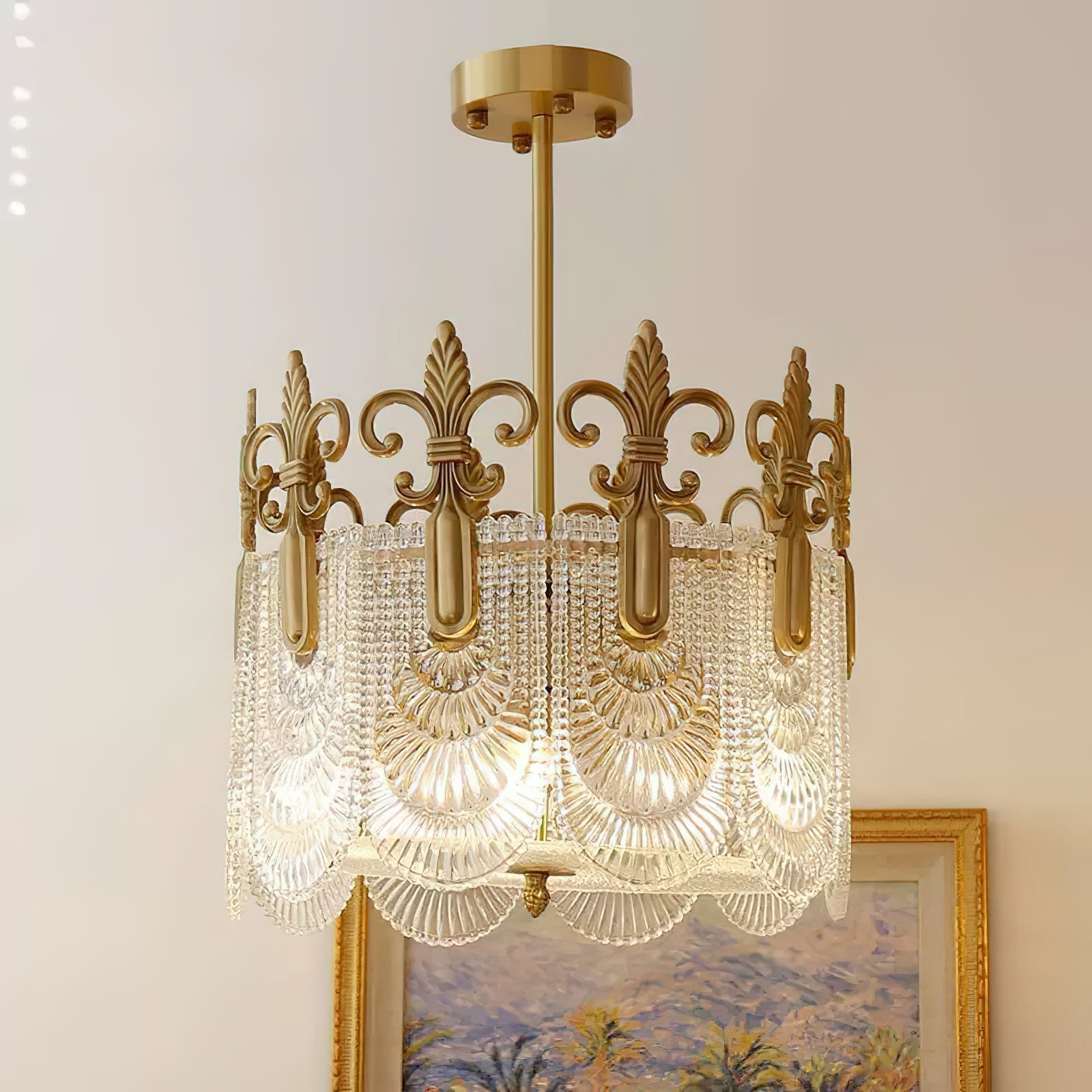 Cashaor Postmodern Luxury Brass Glass Chandelier - Lamp Copper
