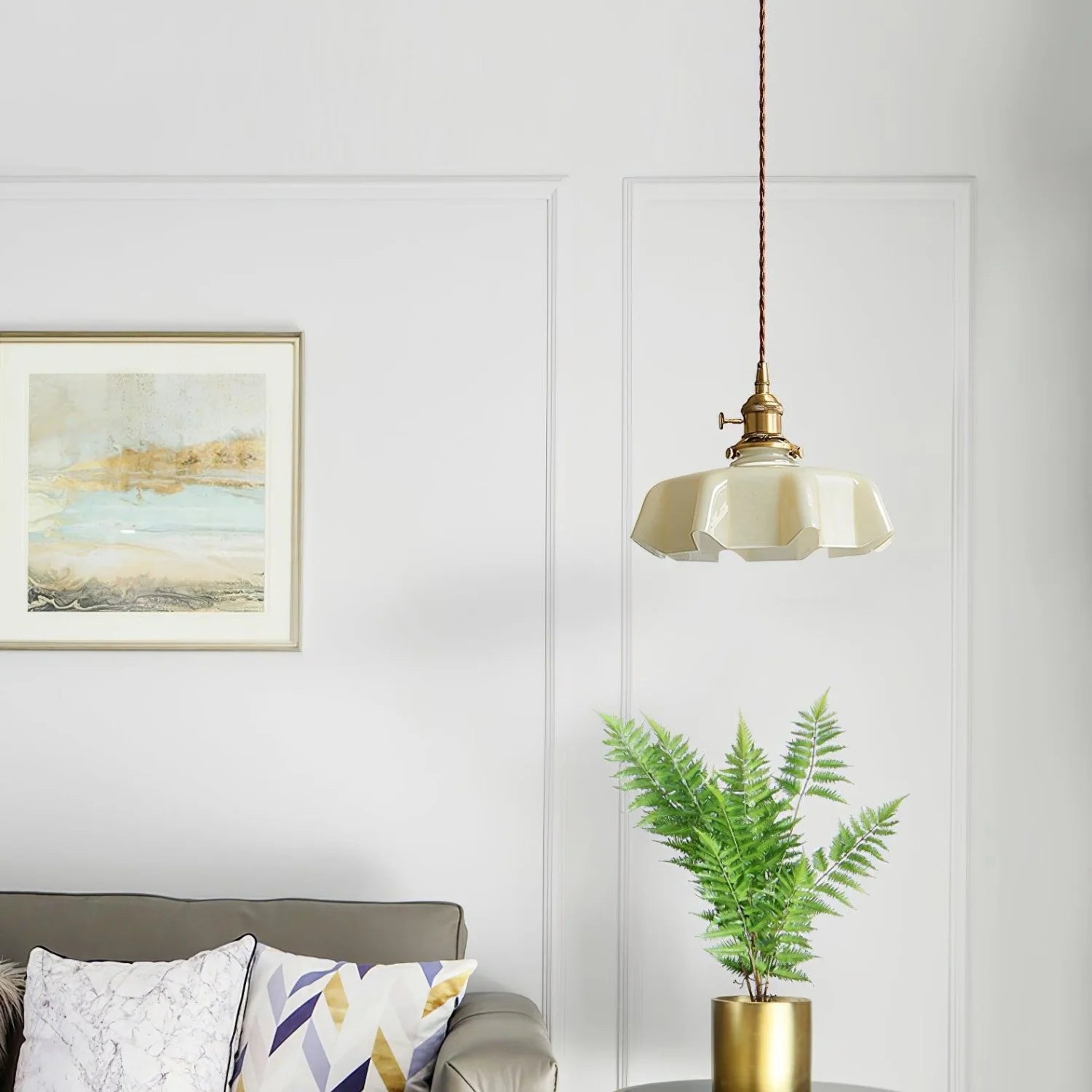 Valentina Vintage LED Simple Lámpara Colgante Vidrio/Madera/Metal Dormitorio