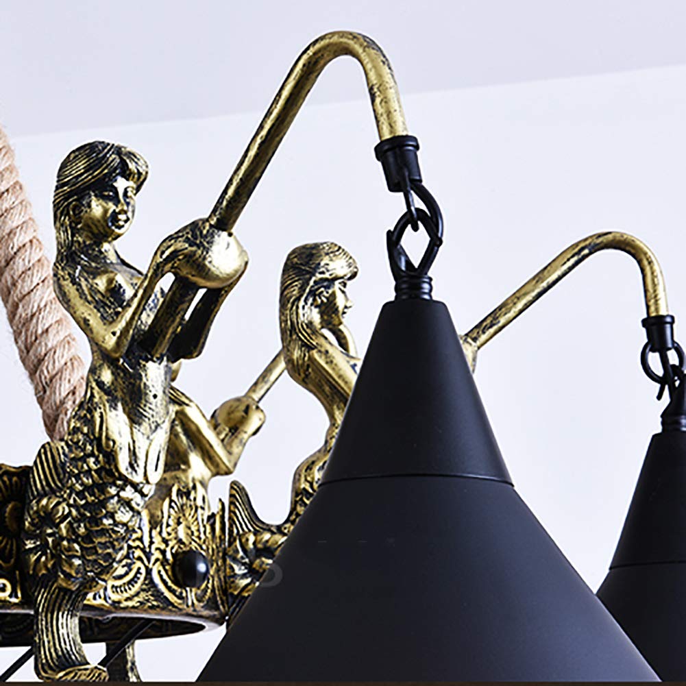 Epoch Retro Trompeta Lámparas de araña Negro Metal Salón/Comedor