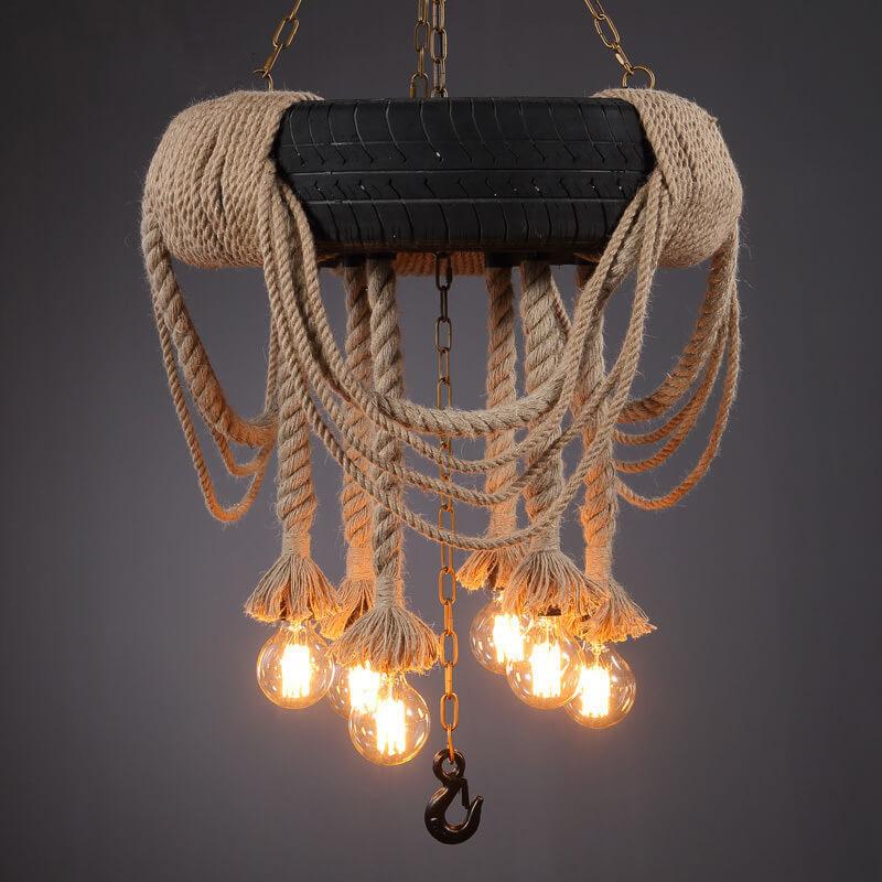 Epoch Vintage Industrial Lámparas De Araña Neumático Comedor