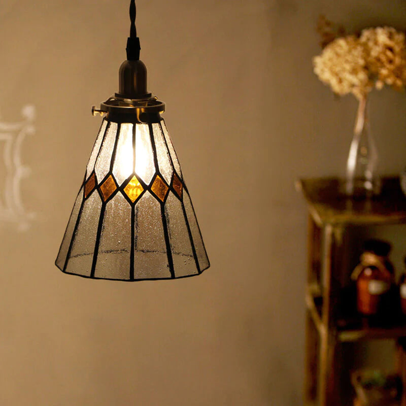 Tiffany Vintage LED Lámpara Colgante Metal/Vidrio Dormitorio/Salón