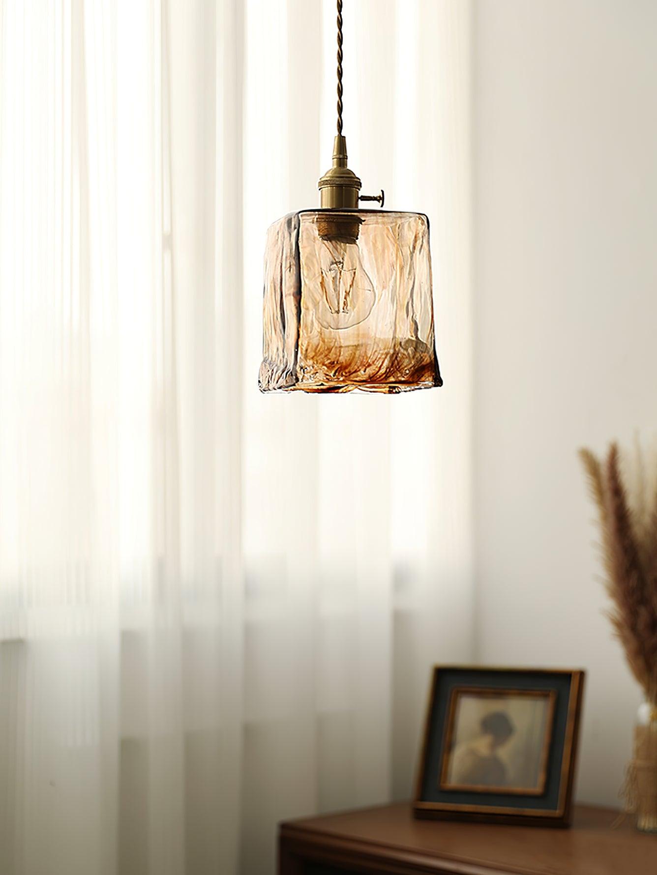 Vintage Brown Glass Pendant Light - Letslighting