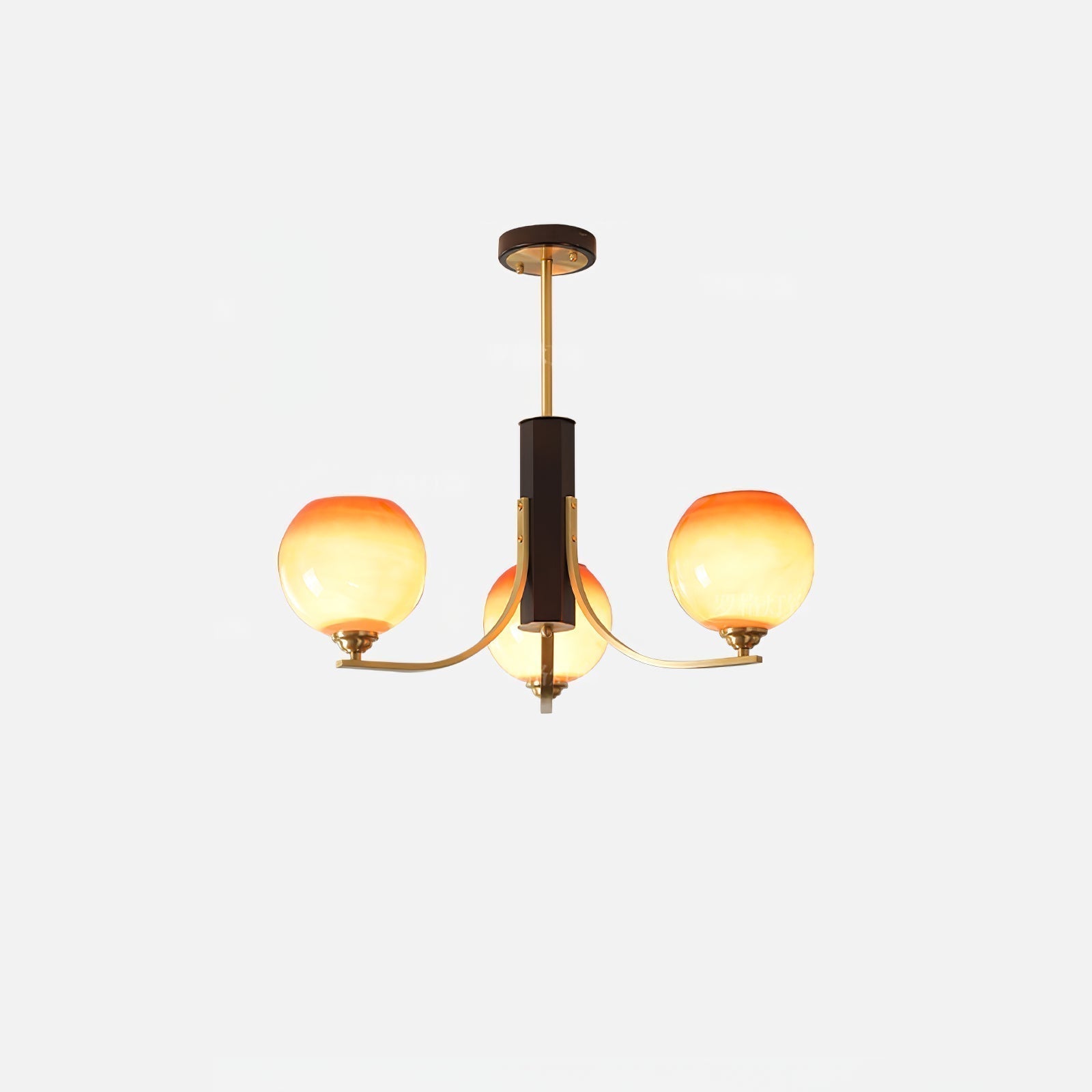 Aurora Chandelier Vintage Caramel Globe - Letslighting