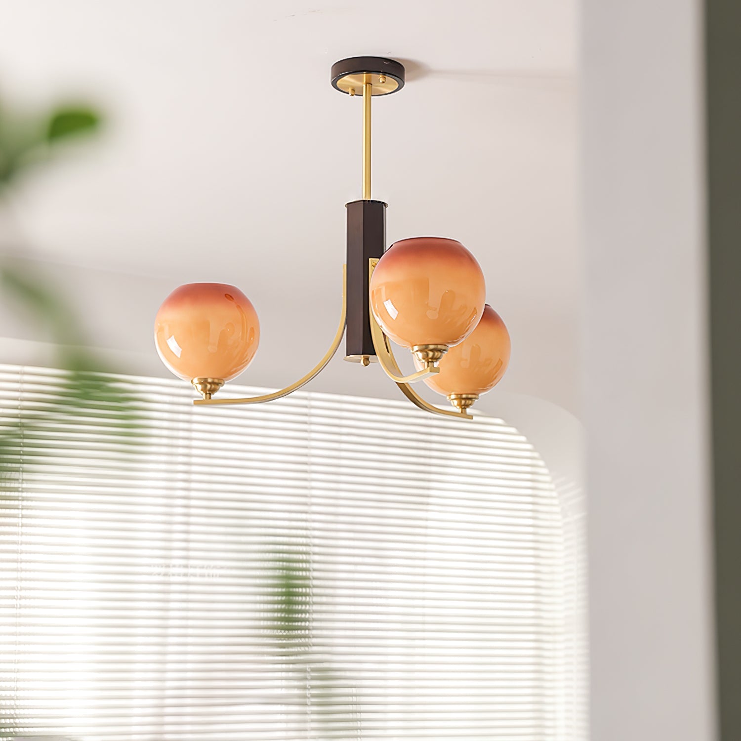 Aurora Chandelier Vintage Caramel Globe - Letslighting
