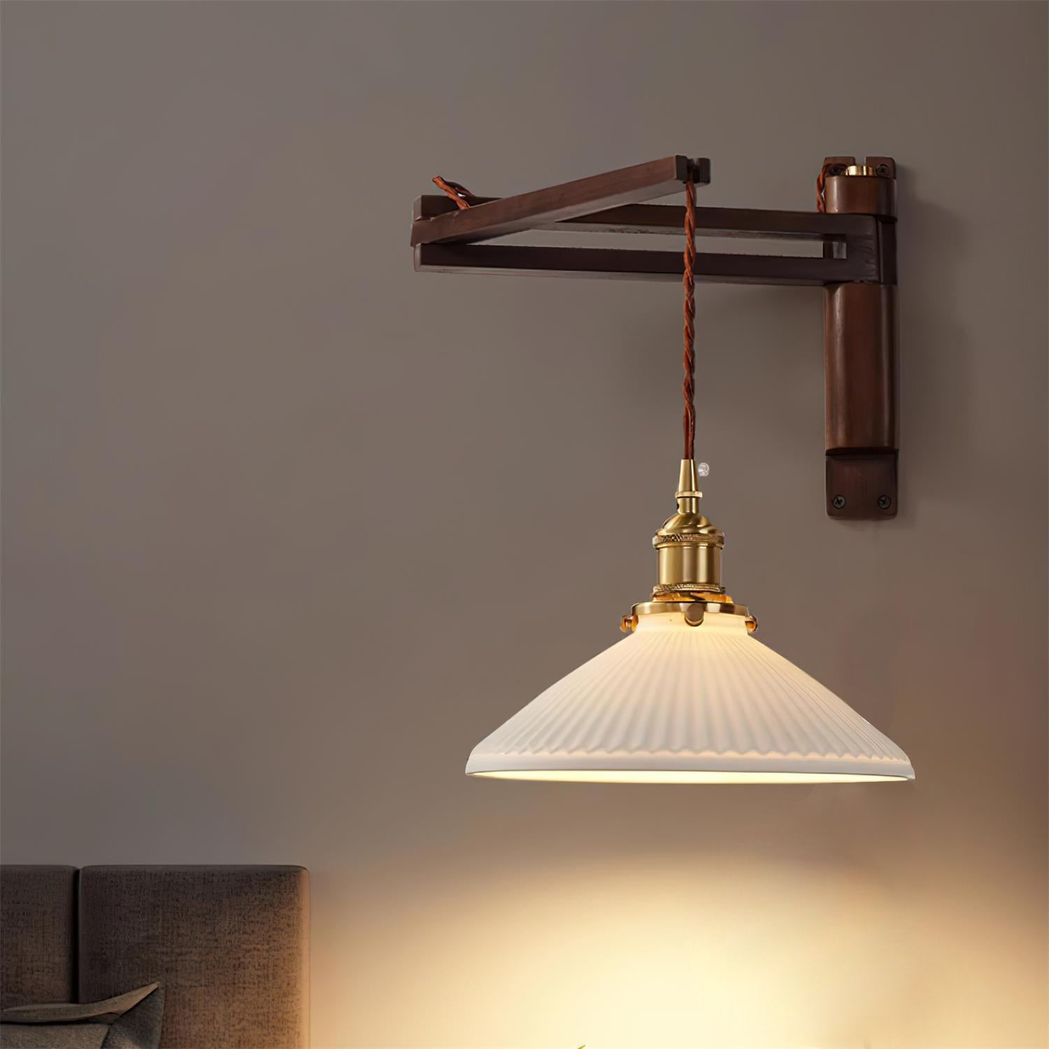 Geyla Rustic Wooden Wall Lamp - Letslighting