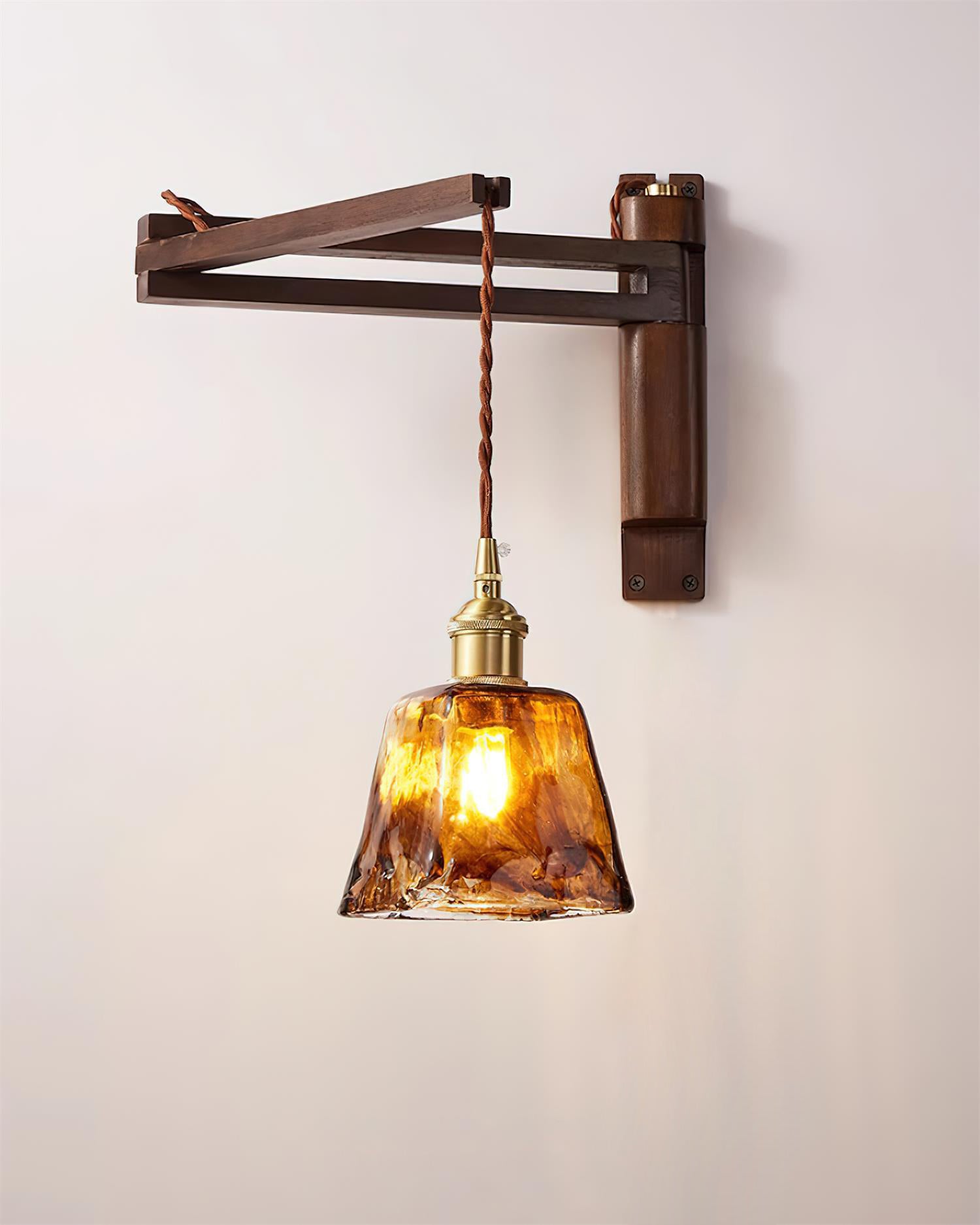 Geyla Rustic Wooden Wall Lamp - Letslighting