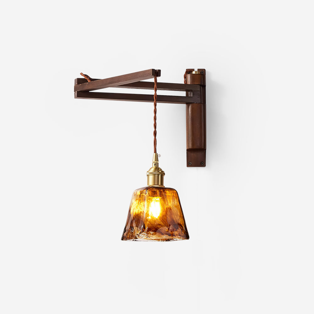 Geyla Rustic Wooden Wall Lamp - Letslighting