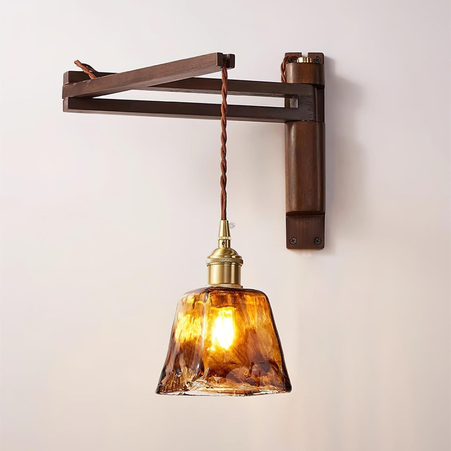 Geyla Rustic Wooden Wall Lamp - Letslighting