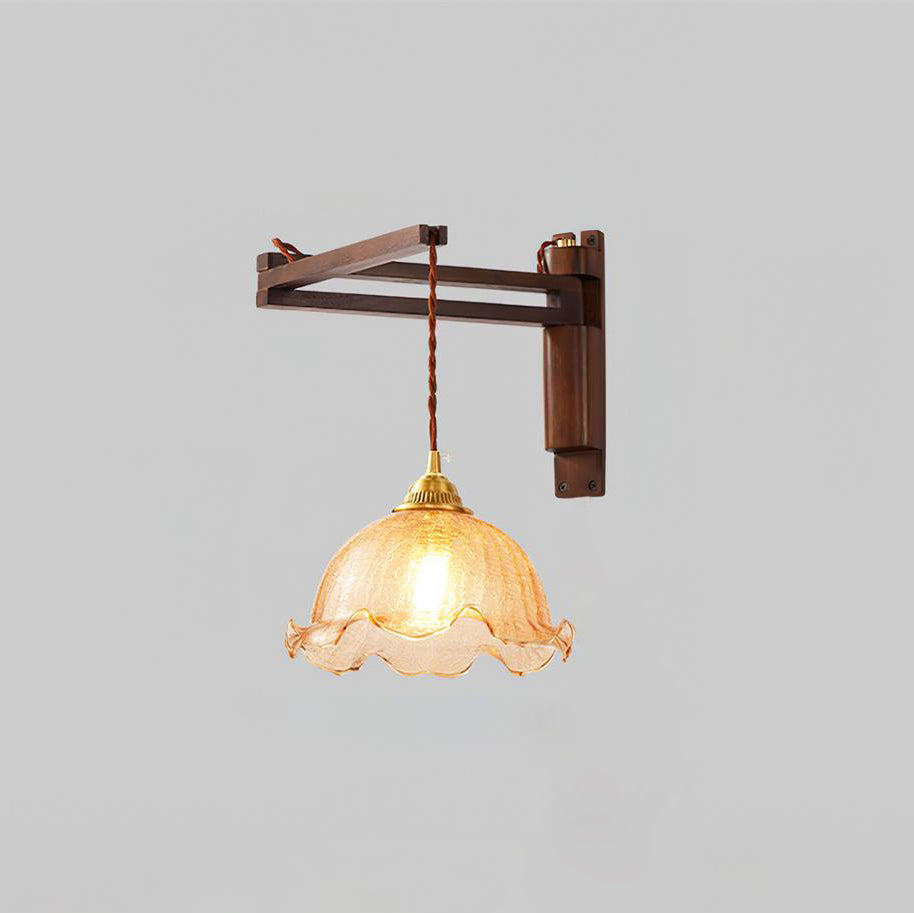 Geyla Rustic Wooden Wall Lamp - Letslighting