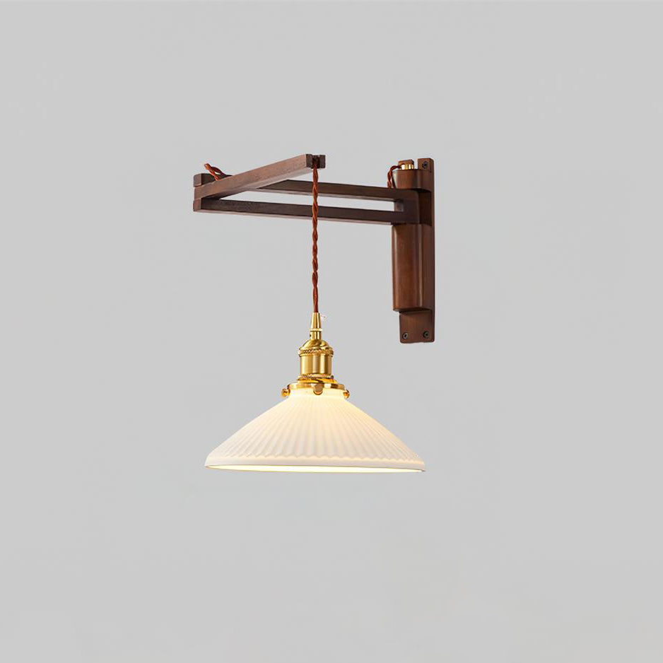 Geyla Rustic Wooden Wall Lamp - Letslighting