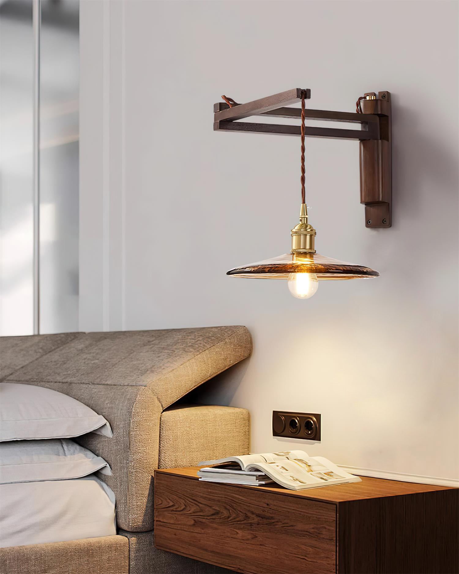 Geyla Rustic Wooden Wall Lamp - Letslighting