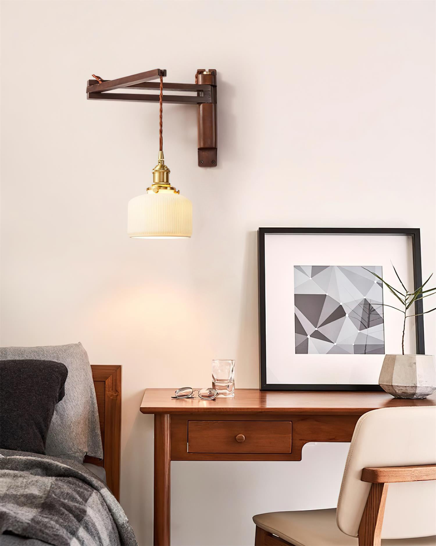 Geyla Rustic Wooden Wall Lamp - Letslighting