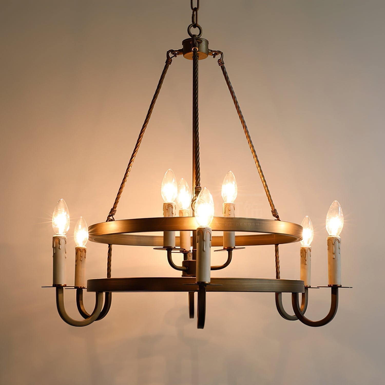Vintara Brass Candle Chandelier - Letslighting