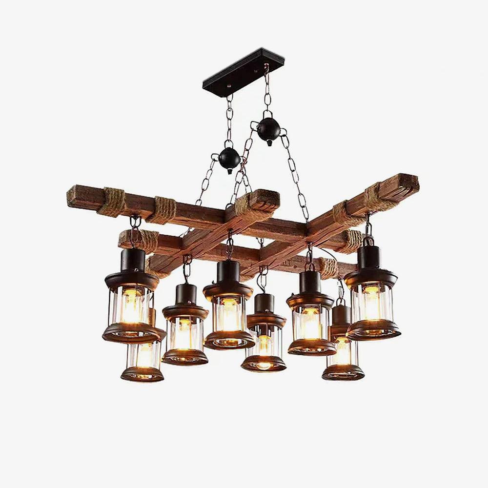 Vintage Wood Glass Chandeliers - Letslighting