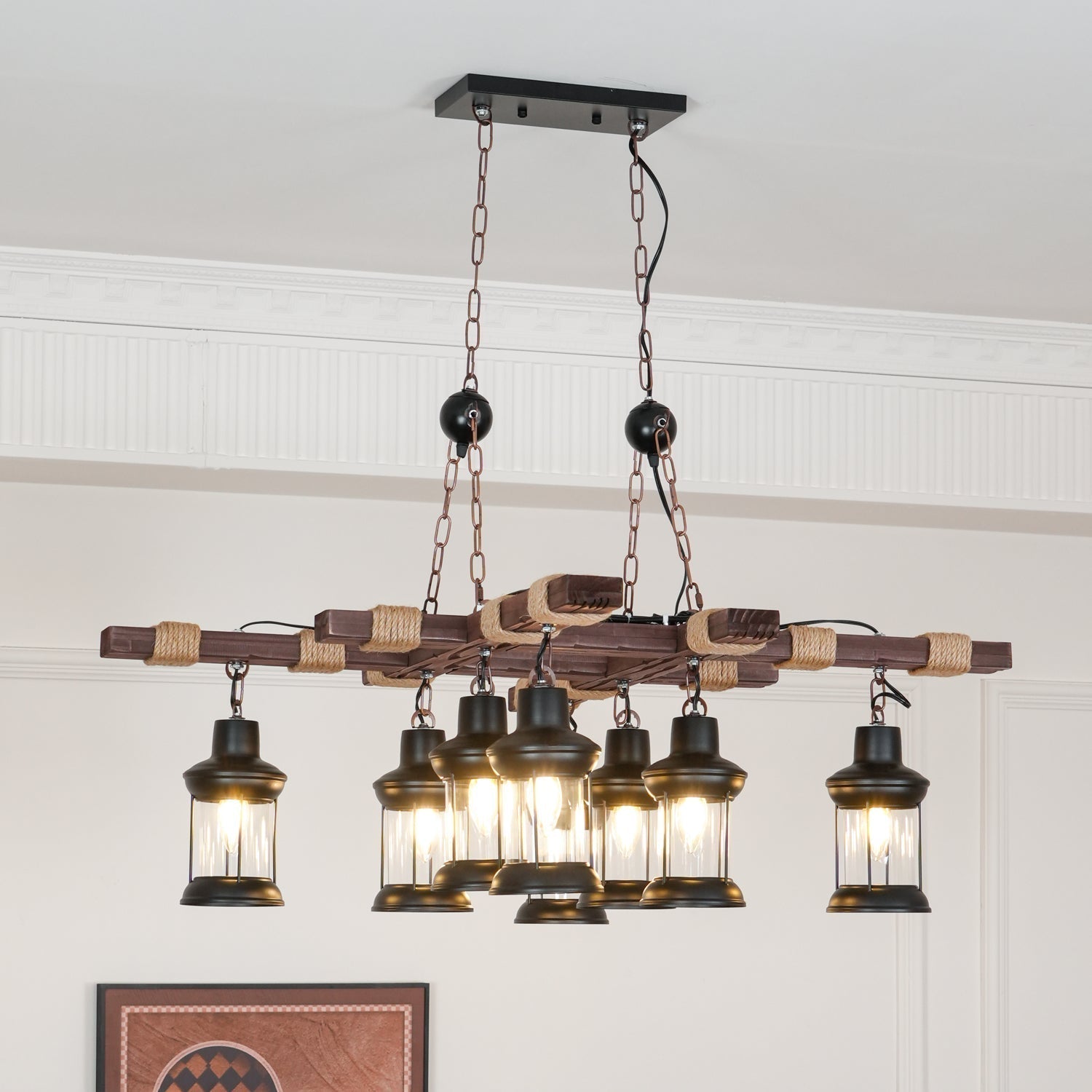 Vintage Wood Glass Chandeliers - Letslighting