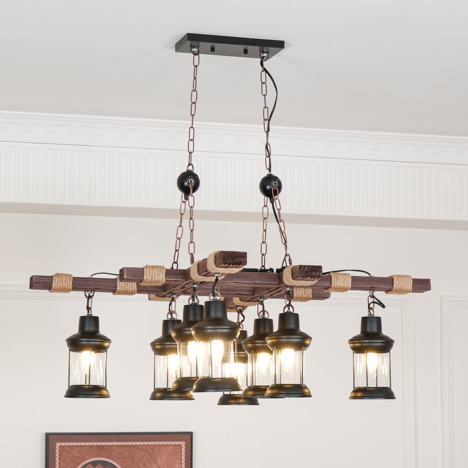 Vintage Wood Glass Chandeliers - Letslighting